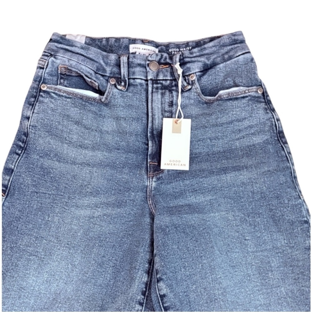 Last 1! NWT Good American Good Waist High Rise Palazzo Jeans - Picture 12 of 16